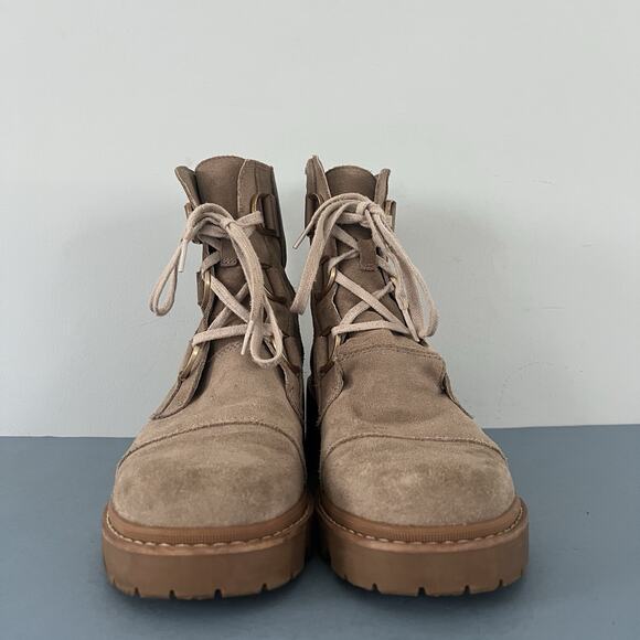 Sorel Joan Now Omega Taupe Suede Waterproof Lace Up Winter Boots - Picture 3 of 10